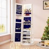 Vlsrka 360° Swivel Jewelry Cabinet with Lights, Lockable Full Length Mirror Organizer, Large Standing Storage - 4 of 4