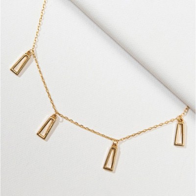 Gold Trapezoid Choker Necklace Zinc Alloy