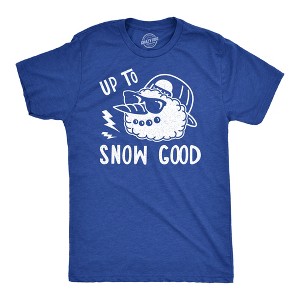 Mens Up To Snow Good T Shirt Funny Winter Snowman Graphic Novelty Tee - Crazy Dog Men's T Shirt - 1 of 4
