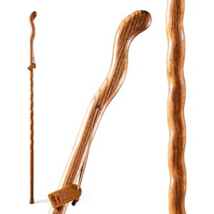 Brazos Handcrafted Wood Walking Stick, Twisted Oak, Ergonomic Style Handle, for Men & Women, Made in The USA - 1 of 3