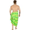LA LEELA Men's Sarong Bath Swimsuits Pareo Wrap One Size Shamrock Green S676 - 3 of 4
