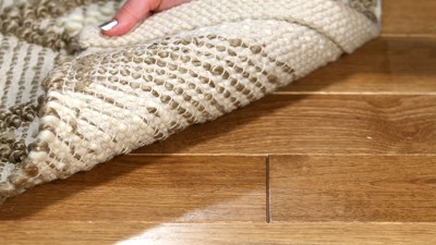 Taupe and Ivory Geometric Wool Cotton Runner Rug