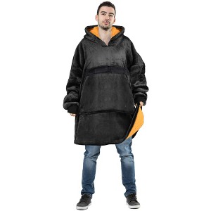 Tirrinia Oversized Hoodie Blanket Sweatshirt, Reversible Wearable Blankets for Adults, Warm Gift - 1 of 4