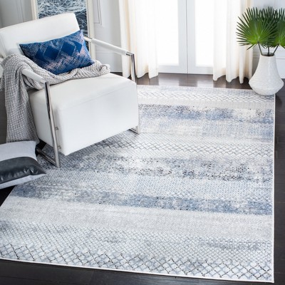 Amelia 4' x 6' Grey and Light Blue Hand-Knotted Wool Rug