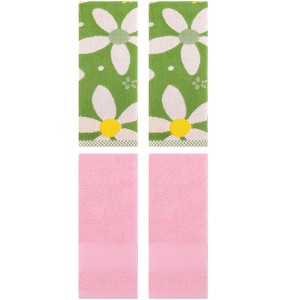 REGALWOVEN 4 Pcs Bathroom Decorative Cotton Soft Absorbent Sold Striped Hand Towel - 1 of 4