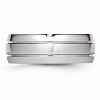 Black Bow Jewelry 8mm Cobalt Polished & Satin Double Grooved Comfort Fit Band - 3 of 4