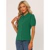 Allegra K Women's Peter Pan Collar Short Sleeve Button Front Work Shirt - 4 of 4