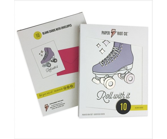 4.25"x5.5" 10ct "Roll with it" Printed Cards - Paper Riot