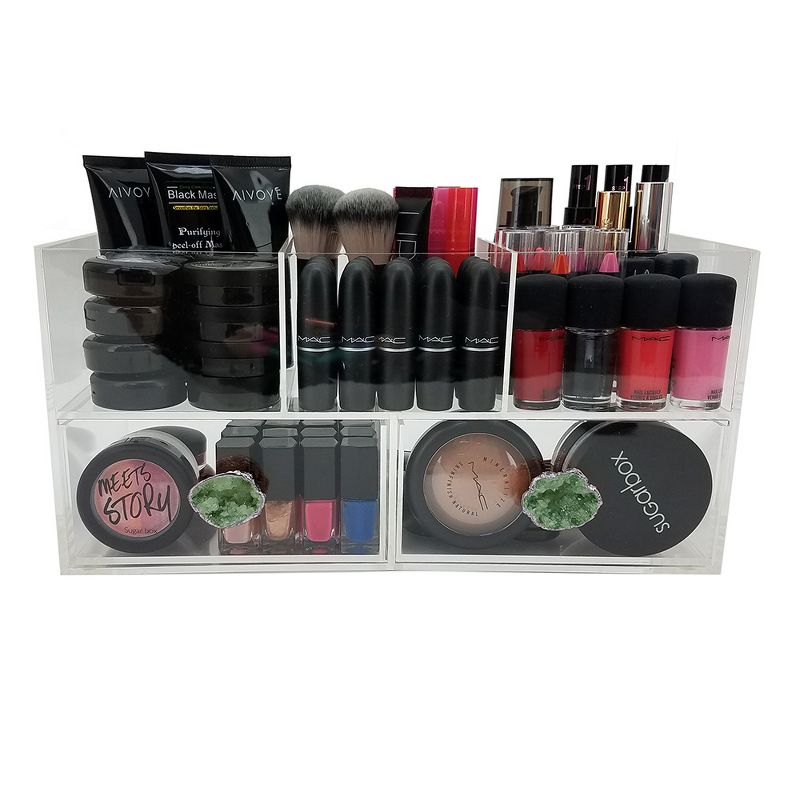 OnDisplay Andrea Deluxe Acrylic Cosmetic/Jewelry Organization Station w/Geode knobs, 2 of 4