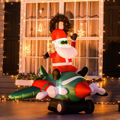 Whisen 5ft Christmas Inflatables Outdoor Decorations Blessed Polar Bear and Penguins in the Cup, Blow-Up LED