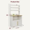 62.5" Tall Bakers Rack – Compact Microwave Oven Stand with Charging Station, Cabinet & Open Shelves - 2 of 4