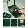 Jewelry Box with Glass Lid Accessory Organizer Case for Rings Necklaces Earrings - 4 of 4