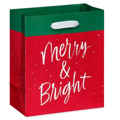 Small 6.5" Merry And Bright Christmas Gift Bag : Target