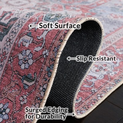 Tucson 6' Square Grey Blue and Rust Synthetic Area Rug