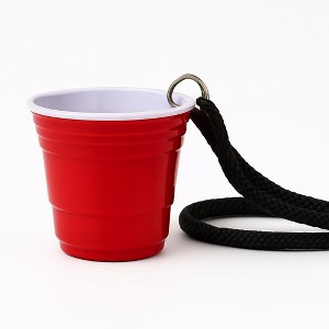 Red Plastic Shot Glass with Lanyard, 2oz Reusable Cup, Tequila Glass, Small Party Glass, Vodka Shot Glass, Dishwasher Safe, Pack of 1 - 1 of 4