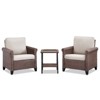 Buenhomino 3-Piece Outdoor Wicker Patio Set, 2 Lounge Chairs & Side Table with Driftwood Rattan & Weather-Resistant Cushions - 2 of 4
