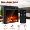 Gymax Electric Fireplace Heater with Freestanding and Recessed Installation Realistic Log Flame Remote Control 1500W - 4 of 4