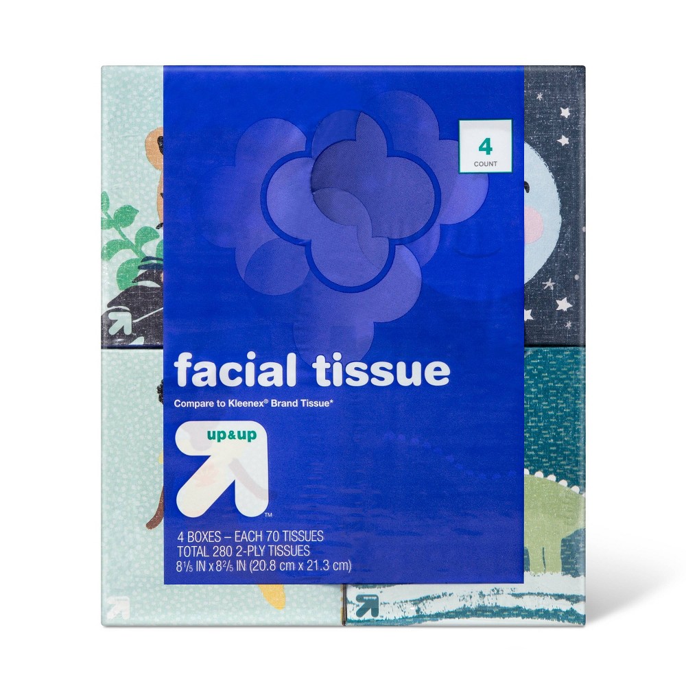 Kids Facial Tissue - Design May Vary - 4pk/70ct - up & up™