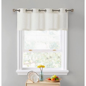 HLC.ME Abbey Faux Linen Sheer Thick Half Short Grommet Curtain Valance Small Windows, Kitchen and Bathroom - 1 of 4