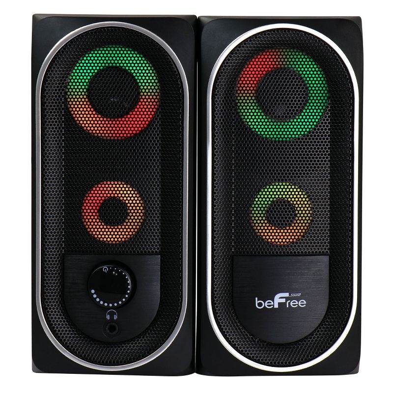 beFree Sound 2.0 Computer Gaming Speakers with LED RGB Lights, 1 of 9