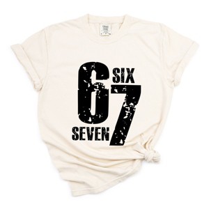 Six Seven Distressed - Women's Garment Dyed Graphic T-Shirt - 1 of 4