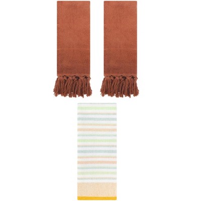 REGALWOVEN 3 Packs Cotton Absorbent Soft Hand Towels for Bathroom