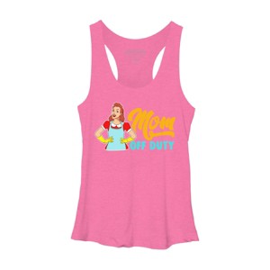 Women's Design By Humans Mom Off Duty Cartoon By savariya Racerback Tank Top - 1 of 2