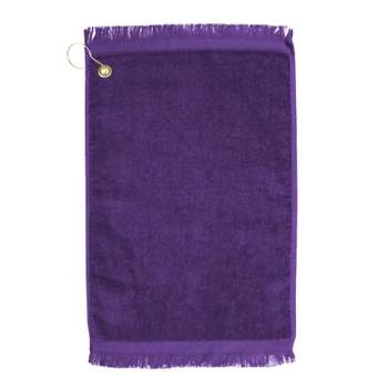 TowelSoft Premium Fringed 100% Cotton Terry Velour Golf Towel with Corner Hook &Grommet Placement
