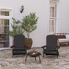 Merrick Lane Set of 2 Weather Resistant Folding Adirondack Patio Chairs With Vertical Lattice Backs and Comfort Foam Cushions - 2 of 4