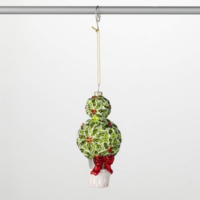 6.25"H Sullivans Christmas Holly Topiary Ornament  Multicolor