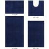 Micro Plush Collection 100% Polyester Solid Tufted 5 Piece Bathroom Rug Set with Gel Form Backing, Machine Washable - 2 of 4