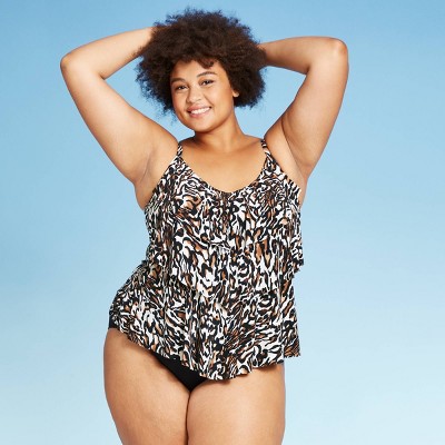 plus size animal print swimwear