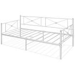 Costway Twin Metal Daybed Frame with Slats Classic Mattress Foundation Bed Sofa White\Black