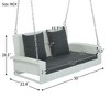 PAGED Swing Chair Outdoor,  2-Person Wicker Hanging Porch Swing with Chains, Cushion, Pillow, Rattan Swing Bench for Garden, Backyard - 3 of 4