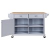 NicBex Mobile Kitchen Island Cart Kitchen Carts on Wheels with Storage, 2 Drawers, 2 Cabinets and Open Shelves for Kitchen, Gray - 3 of 4