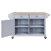 NicBex Mobile Kitchen Island Cart Kitchen Carts on Wheels with Storage, 2 Drawers, 2 Cabinets and Open Shelves for Kitchen, Gray - image 3 of 4