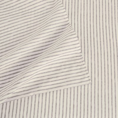 Twin Light Grey Striped Microfiber Sheet Set