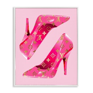 Stupell Industries Pink Glam Logo Shoes Black Framed Giclee Art - 1 of 4