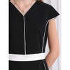 INSPIRE CHIC Women's Formal Contrast Color Cap Sleeve Work Sheath Dress - 4 of 4