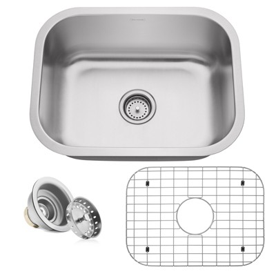 Miligore Single Bowl 16-Gauge Stainless Steel Undermount Kitchen Sink - Includes Drain/Grid