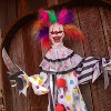 4 Ft. Hanging Clown with Multicolored Hair Animated Prop Halloween Decoration - 4 of 4