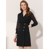 Allegra K Women's Office Mesh Semi-Sheer Sleeve V Neck Mini Dress - 3 of 4