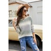 Womens Fall Sweater Waffle Knit Trendy Gradient Sweater with Round Neck Long Sleeve Casual Fit Below Hip Cozy Long Sweater Netted Stitch Knitwear - 4 of 4