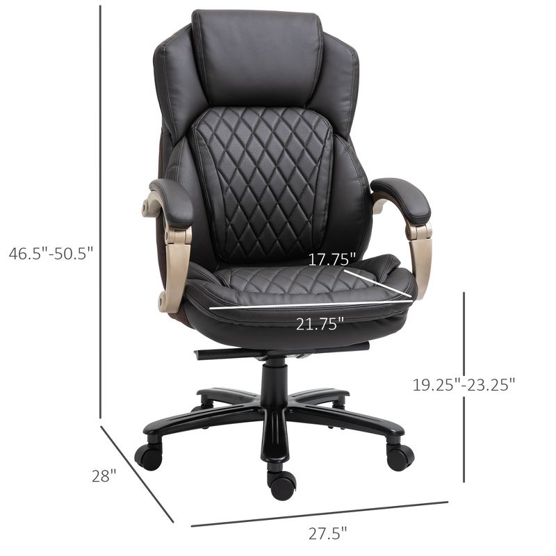 Vinsetto Big and Tall Executive Office Chair with High Back Diamond Stitching Adjustable Height  Swivel Wheels, 6 of 10