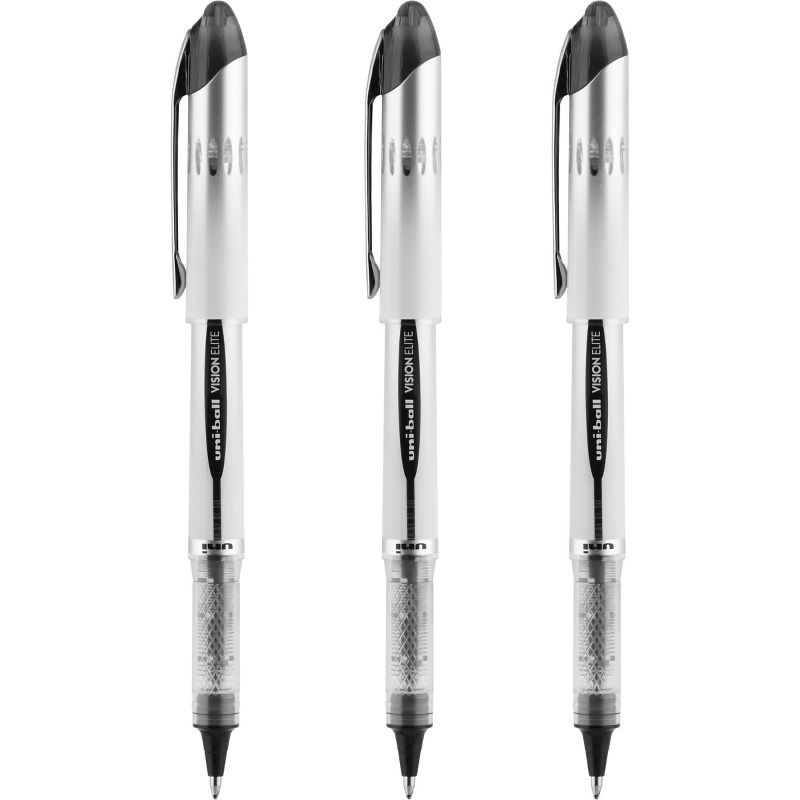uniball Vision Elite Black Rollerball Pens 3ct Capped 0.8mm Bold Pen, 5 of 17