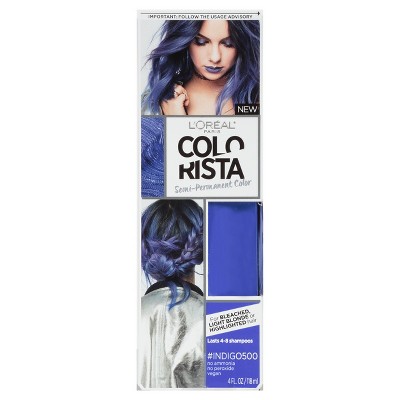 L'Oreal Paris Colorista Semi-Permanent for Light Blonde or Bleached Hair Indigo - 4 fl oz