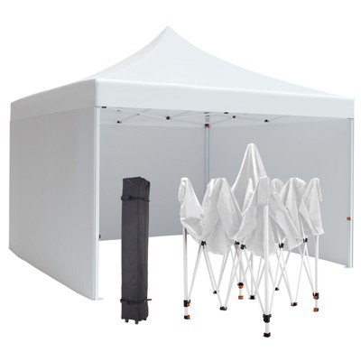 Pop Up Canopy Tent, 10 x 10 Ft Commercial Instant Shade Canopy with Roller Bag, Outdoor Portable Canopy for Events, Parties, Camping