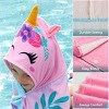 Joyfy Kids Unicorn Hooded Bath Towels, 30" x 50" Premium 100% Cotton Beach & Pool Towels for Girls Aged 3-10, Soft Absorbent Bath and Swim Towel Wrap - 4 of 4