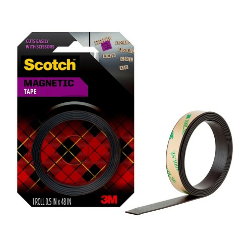 Scotch .5" x 4' Repositionable Magnetic Tape - Black - image 1 of 4