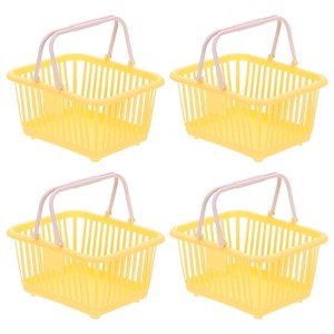Unique Bargains Plastic Grocery Shopping Toy Organizing Mini Decorative Baskets 6.3" x 3.5" x 5.1" 4 Pcs - 1 of 4